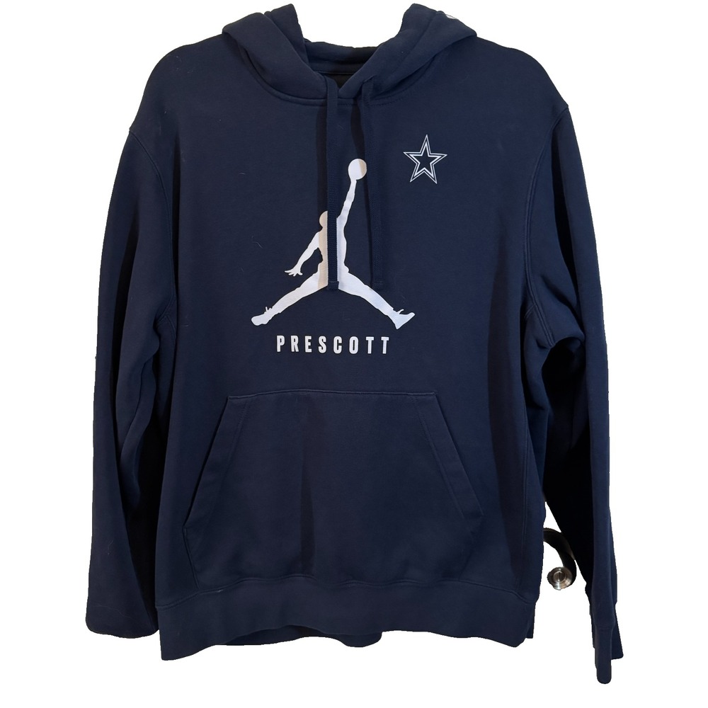 Men's NIKE NFL Dallas Cowboys Jumpman Dak Prescott Hoodie, Size L, MSRP: $75